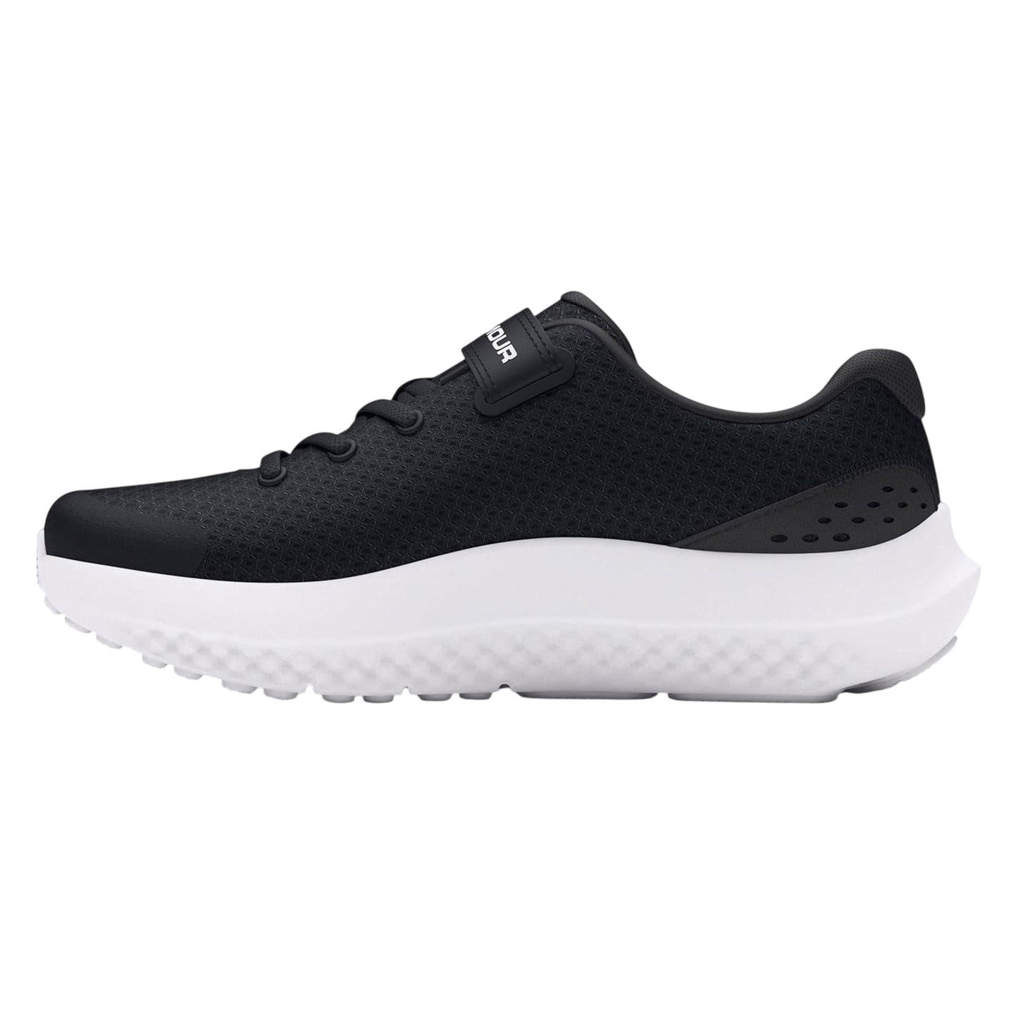 Black-White - Back - Under Armour Childrens-Kids Surge 4 Trainers