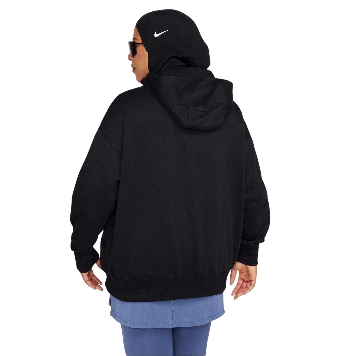 Black - Back - Nike Womens-Ladies Phoenix Fleece Oversized Sport Full Zip Hoodie