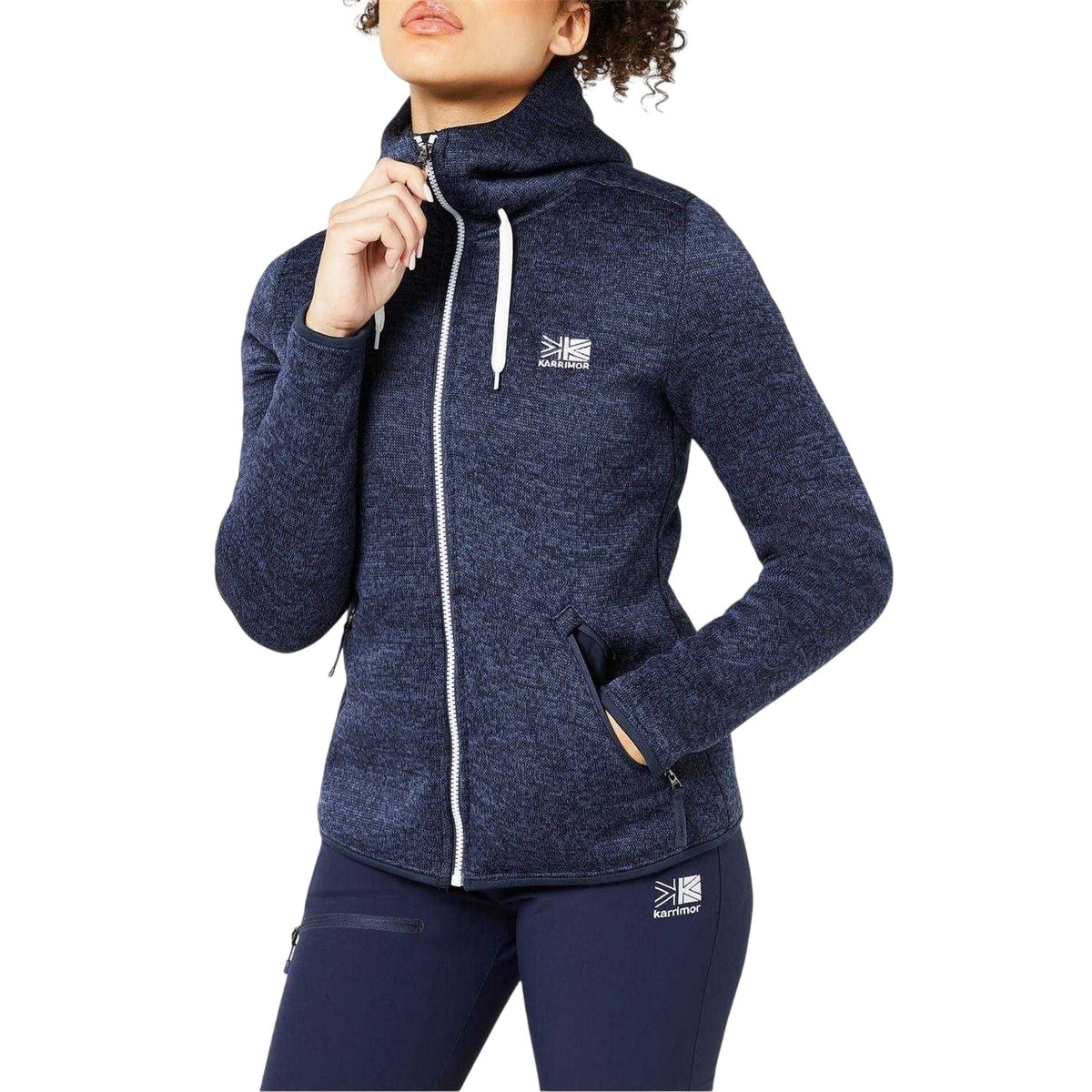 Navy - Side - Karrimor Womens-Ladies Orbit Full Zip Hoodie