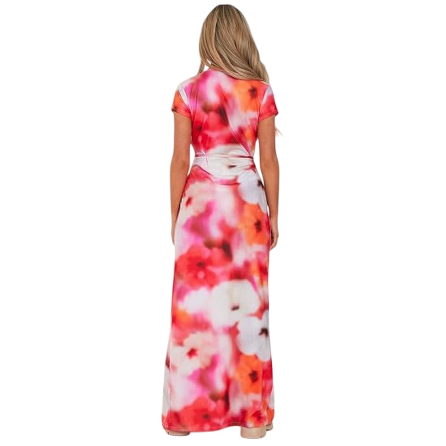 Pink - Back - Missy Empire Womens-Ladies Floral Wrap Dress