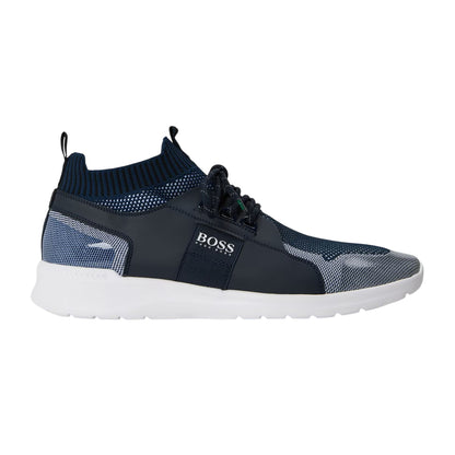 Dark Blue - Front - Boss Mens Monk Knitted Sock Trainers