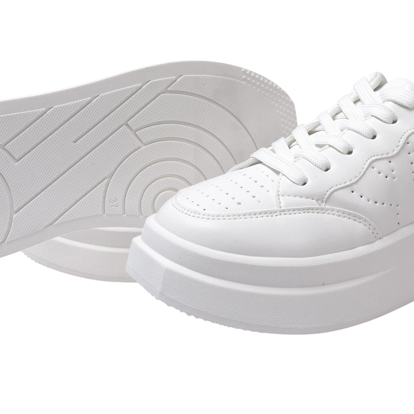 White - Lifestyle - Kappa Womens-Ladies Ari Casual Platform Trainers