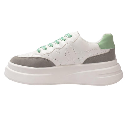 White-Grey - Back - Kappa Womens-Ladies Ari Casual Platform Trainers