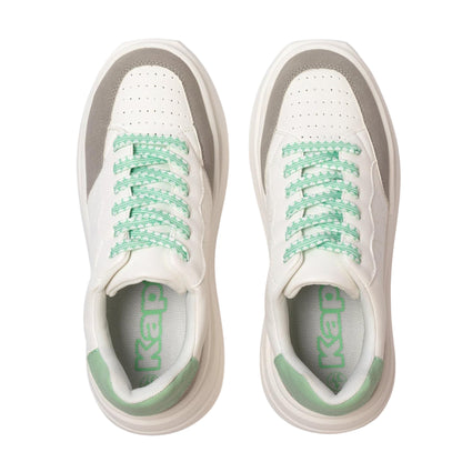 White-Grey - Side - Kappa Womens-Ladies Ari Casual Platform Trainers