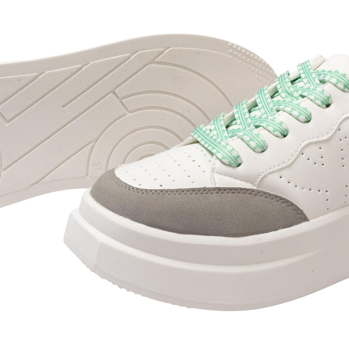 White-Grey - Lifestyle - Kappa Womens-Ladies Ari Casual Platform Trainers