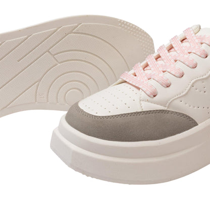 White-Grey-Pink - Lifestyle - Kappa Womens-Ladies Ari Casual Platform Trainers