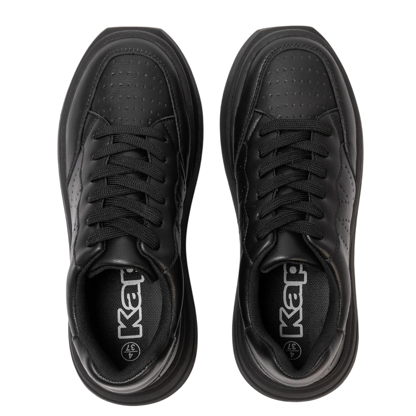 Black - Side - Kappa Womens-Ladies Ari Casual Platform Trainers