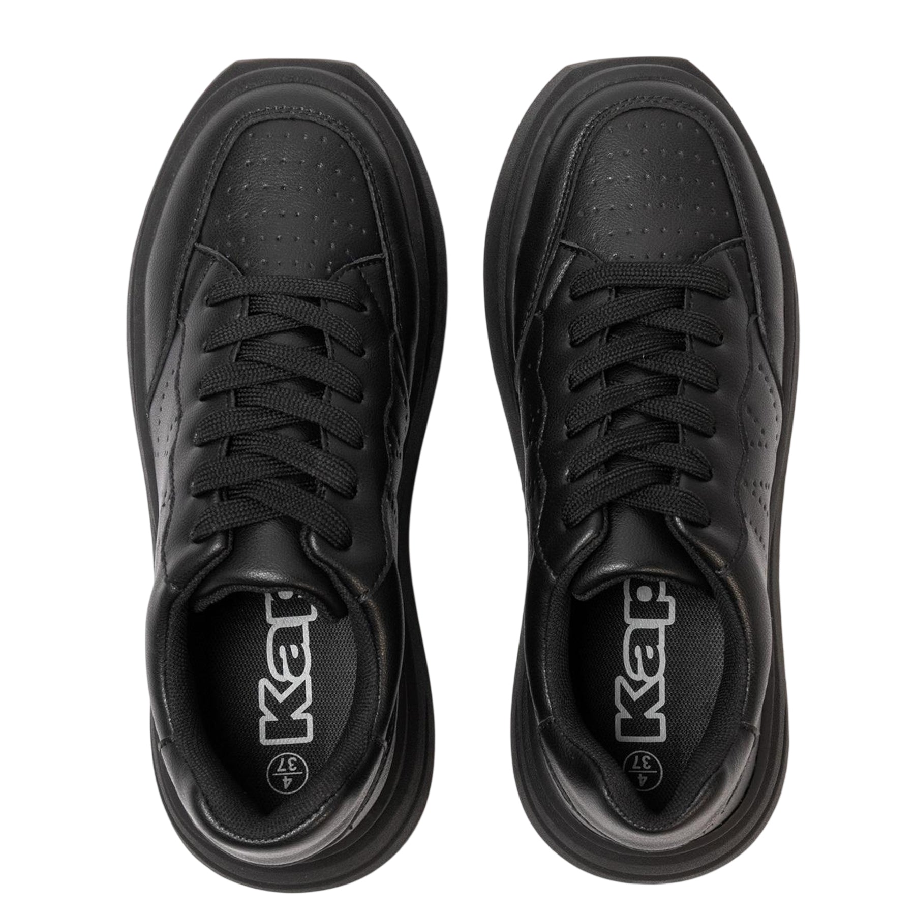 Black - Side - Kappa Womens-Ladies Ari Casual Platform Trainers