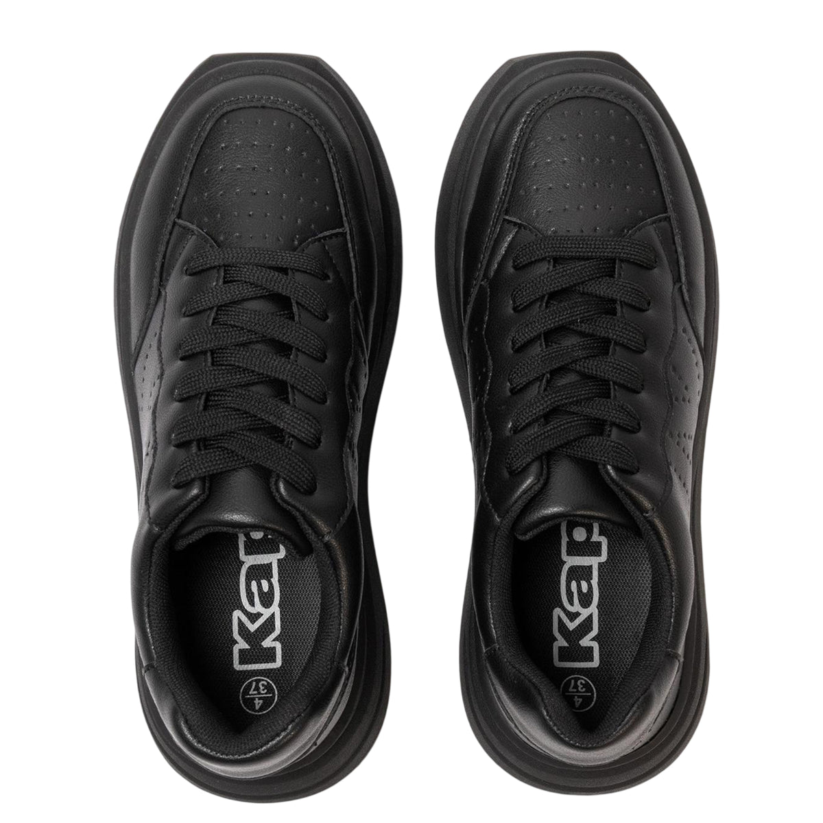 Black - Side - Kappa Womens-Ladies Ari Casual Platform Trainers