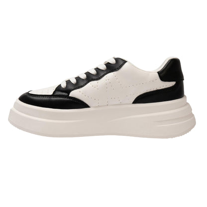 Black-White - Back - Kappa Womens-Ladies Ari Casual Platform Trainers