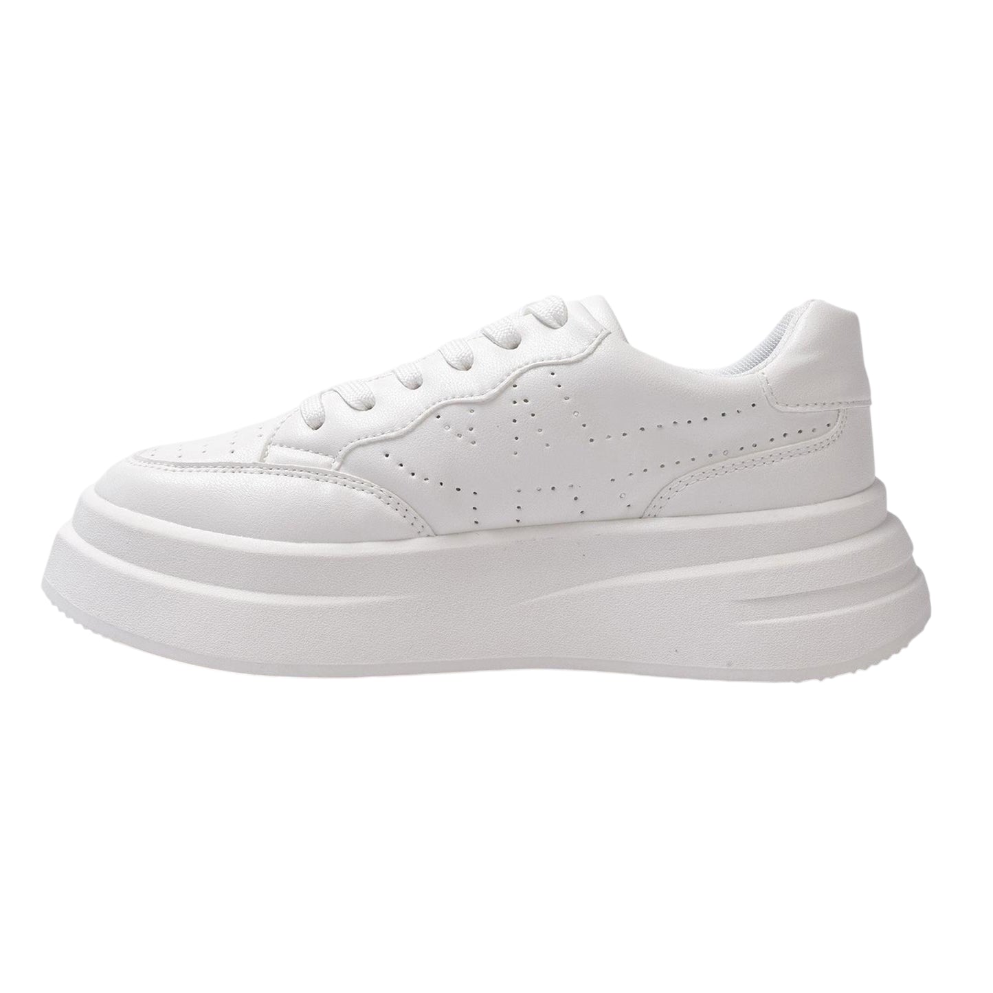 White - Back - Kappa Womens-Ladies Ari Casual Platform Trainers