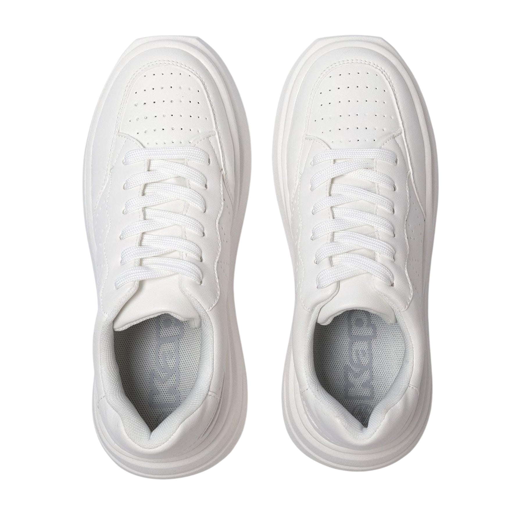 White - Side - Kappa Womens-Ladies Ari Casual Platform Trainers