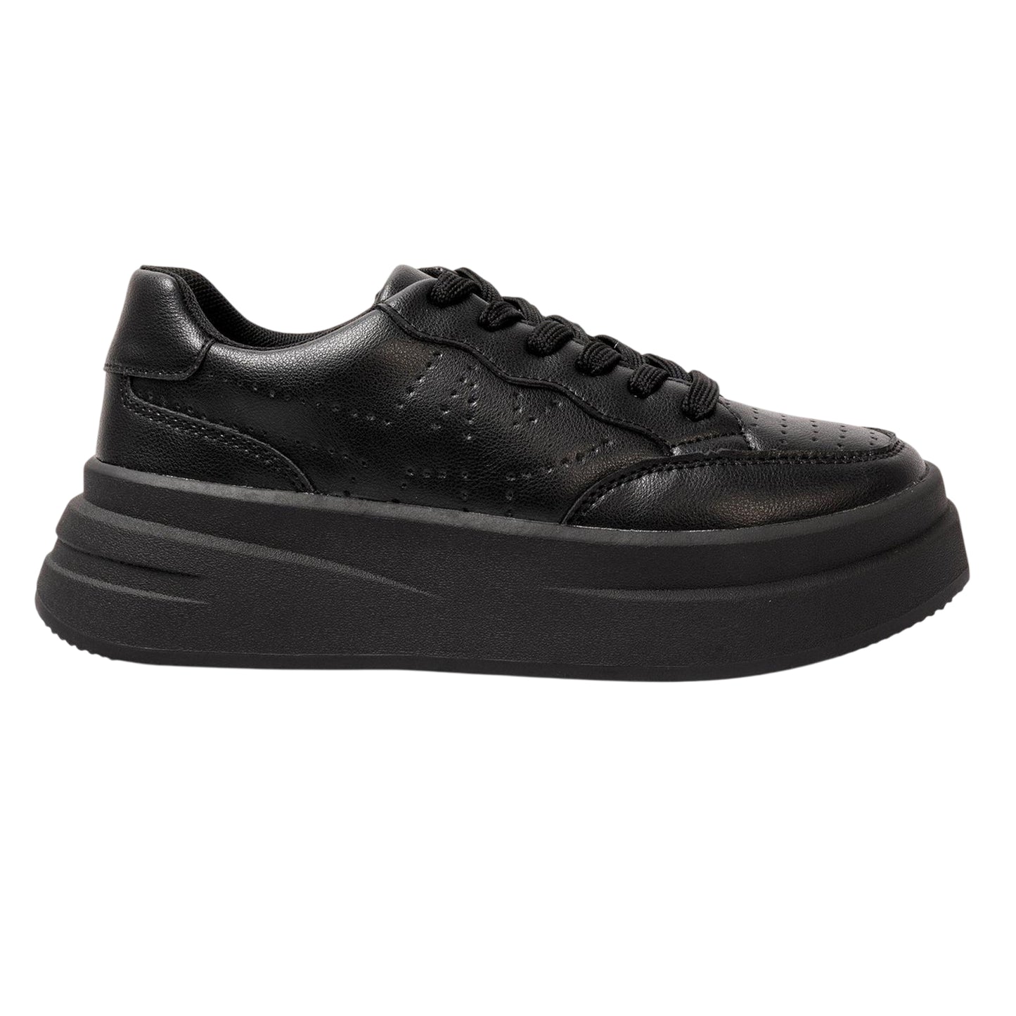 Black - Front - Kappa Womens-Ladies Ari Casual Platform Trainers