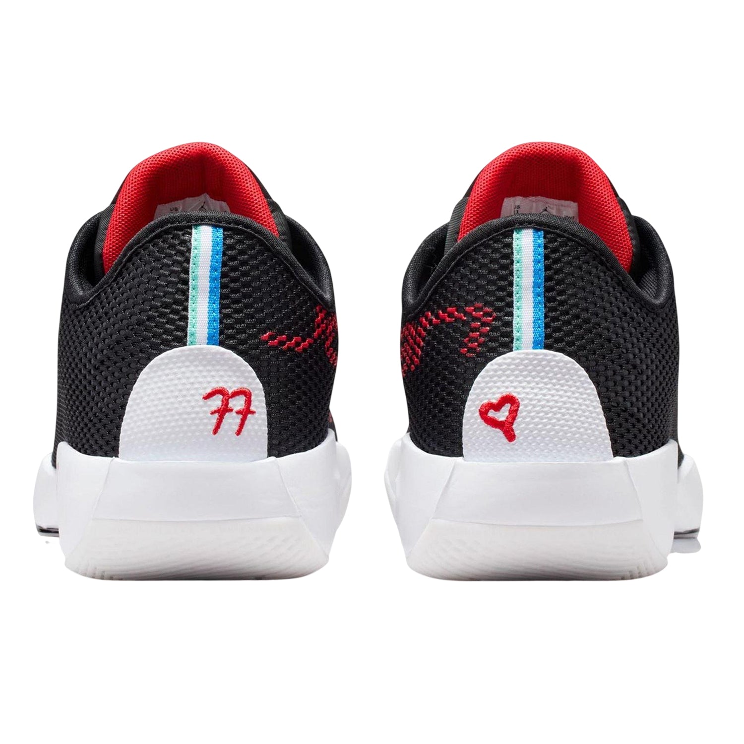 Black-Red - Back - Nike Mens Luka 77 Basketball Shoes
