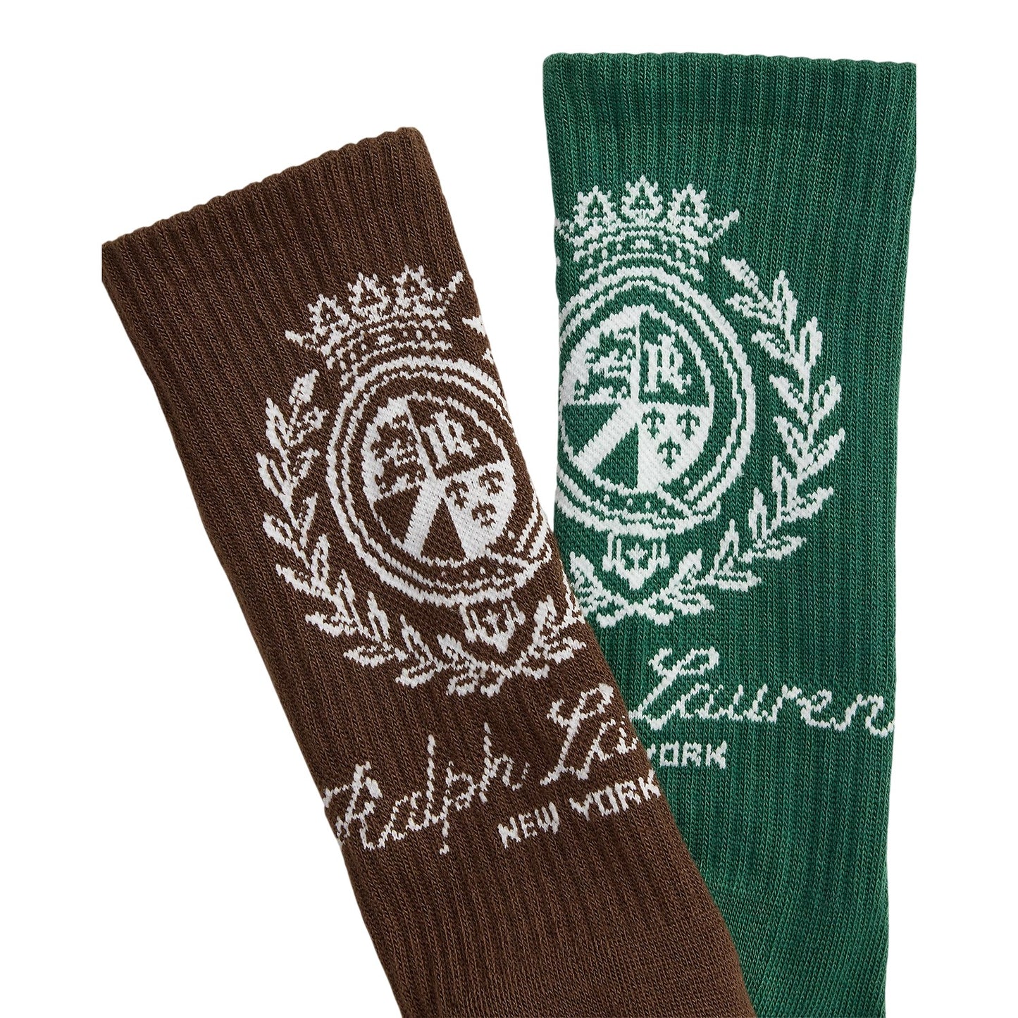 Multicoloured - Back - Ralph Lauren Unisex Adult Crest Crew Socks (Pack of 6)