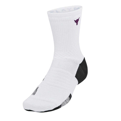 White - Front - Under Armour Mens Project Rock Playmaker Crew Socks