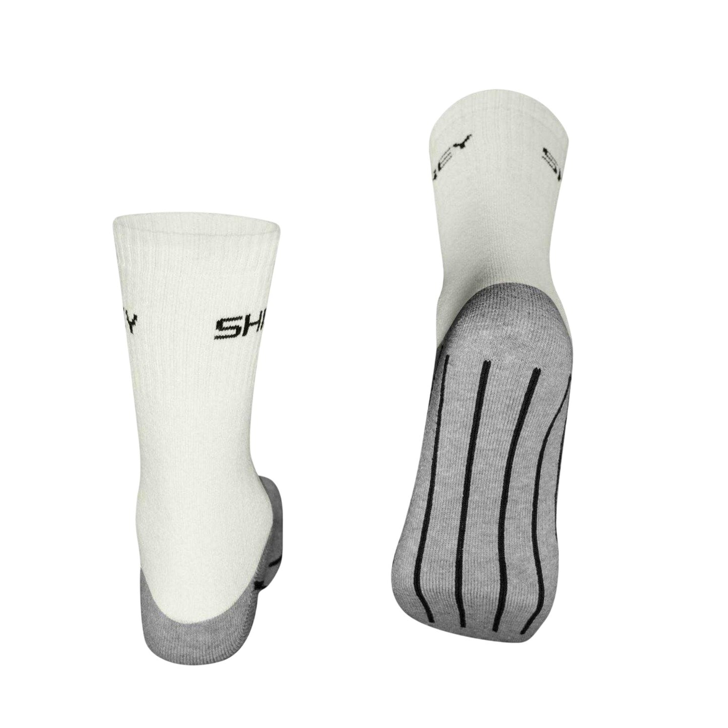 Grey-White - Back - Shrey Unisex Adult Performance Sports Socks