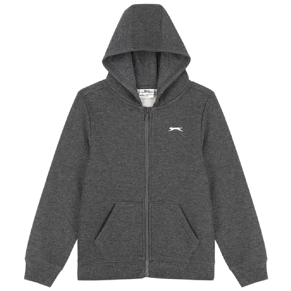 Charcoal Marl Marl - Front - Slazenger Childrens-Kids Polyester Full Zip Hoodie