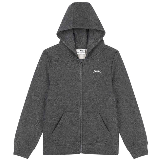 Charcoal Marl Marl - Front - Slazenger Childrens-Kids Polyester Full Zip Hoodie