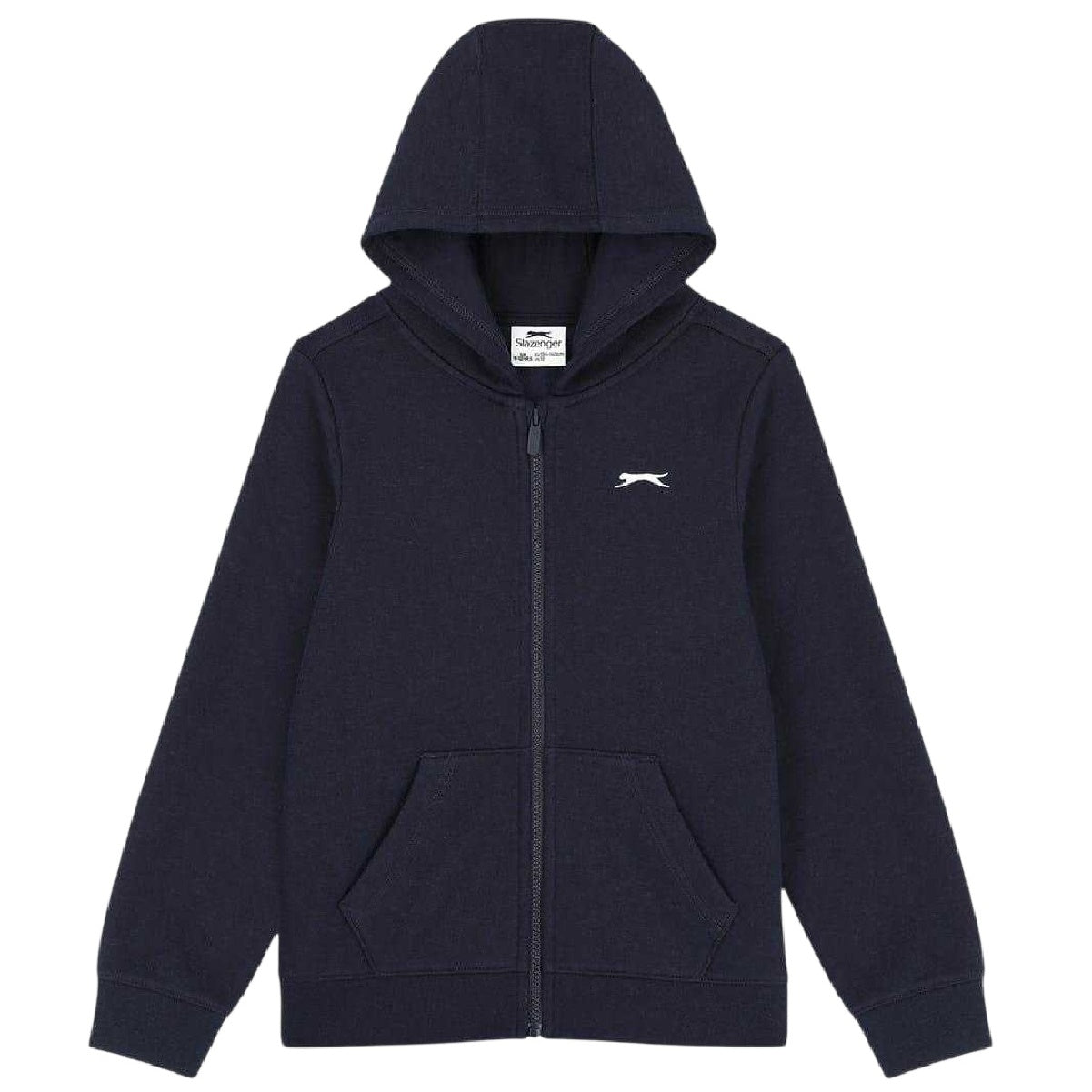 Navy - Front - Slazenger Childrens-Kids Polyester Full Zip Hoodie