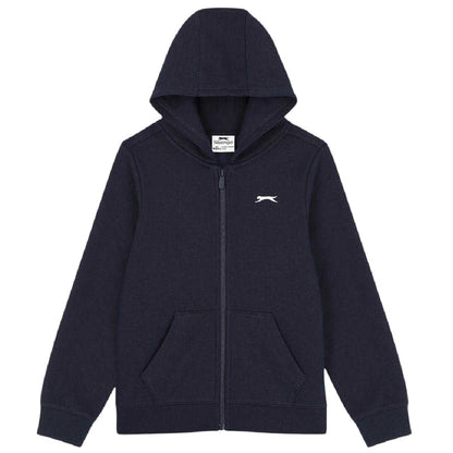 Navy - Front - Slazenger Childrens-Kids Polyester Full Zip Hoodie