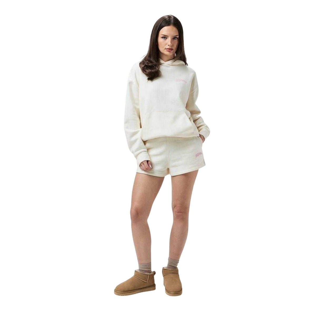 Vintage White - Side - Jack Wills Womens-Ladies Fleece Sweat Shorts