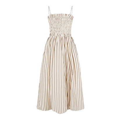 Beige - Front - AmyLynn Womens-Ladies Polly Spaghetti Strap Maxi Dress