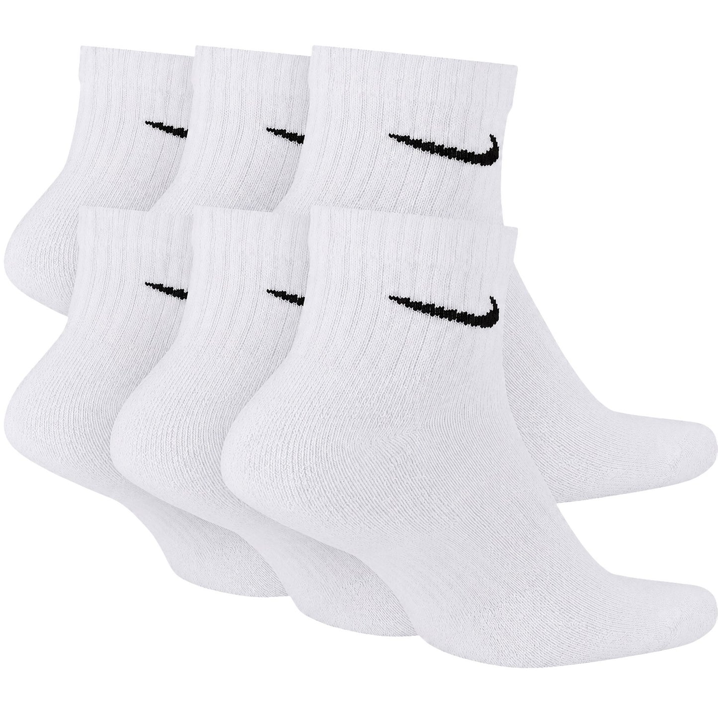 White-Black - Back - Nike Mens Swoosh Trainer Socks (Pack of 6)