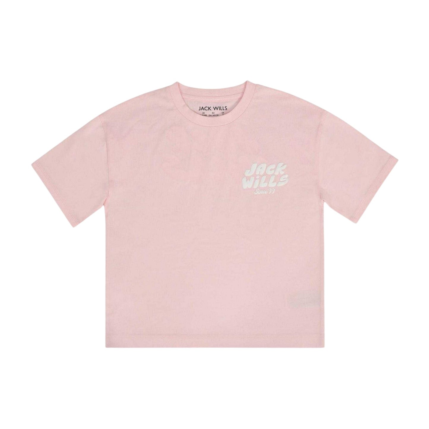 Pink - Front - Jack Wills Childrens-Kids Short-Sleeved T-Shirt
