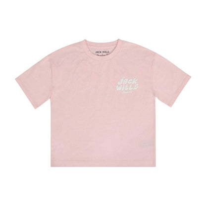 Pink - Front - Jack Wills Childrens-Kids Short-Sleeved T-Shirt