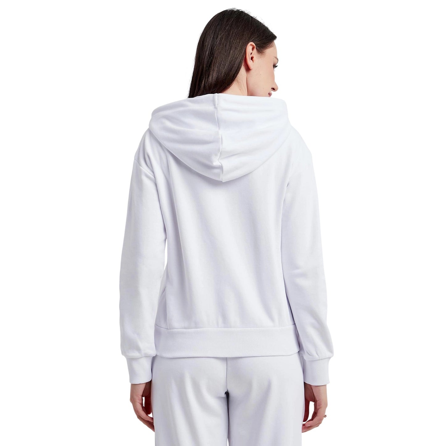 White - Back - Armani Exchange Womens-Ladies Full Zip Hoodie