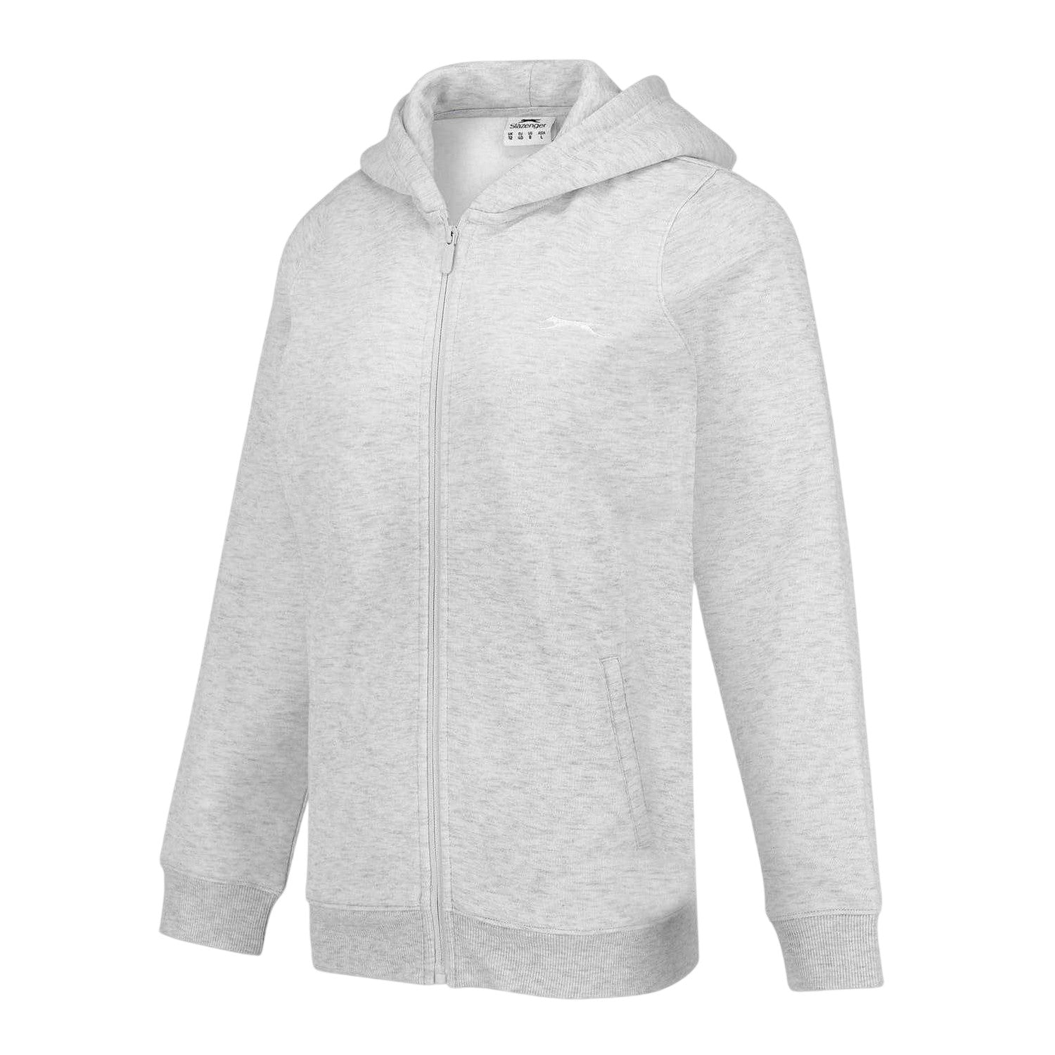 Ice Marl Marl - Back - Slazenger Womens-Ladies Logo Fitted Full Zip Hoodie
