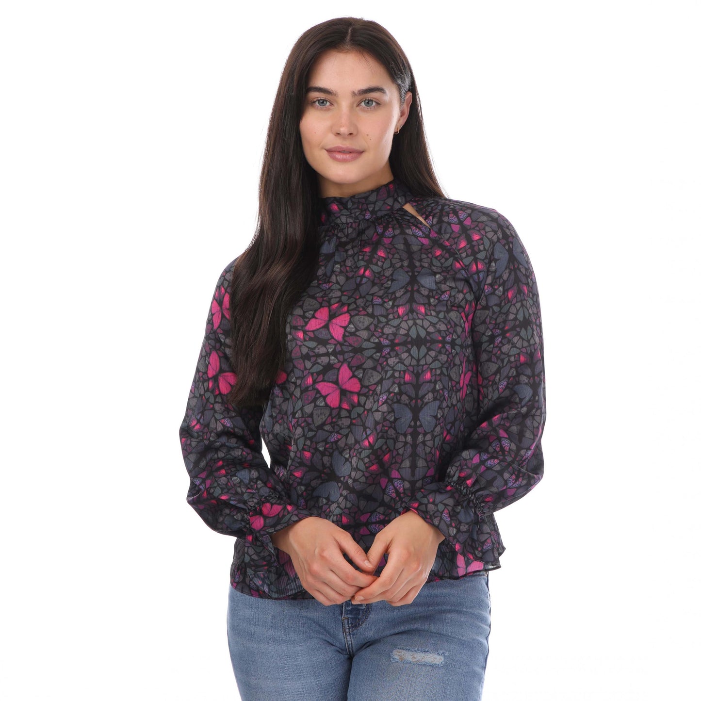Black - Front - Ted Baker Womens-Ladies Heiydii High-Neck Blouse