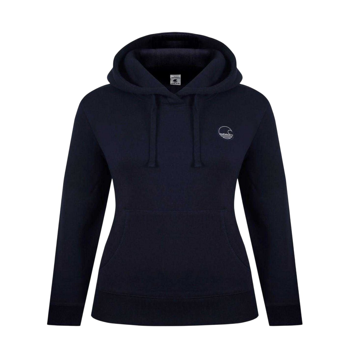 Navy - Front - SoulCal Womens-Ladies Wave Logo Hoodie