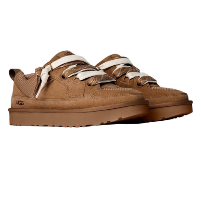 Chestnut - Side - UGG Womens-Ladies Lowmel Suede Platform Trainers