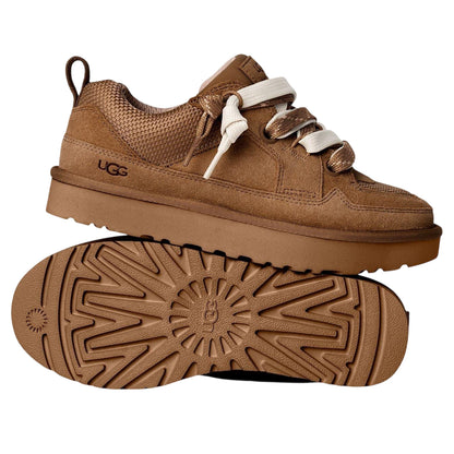 Chestnut - Lifestyle - UGG Womens-Ladies Lowmel Suede Platform Trainers