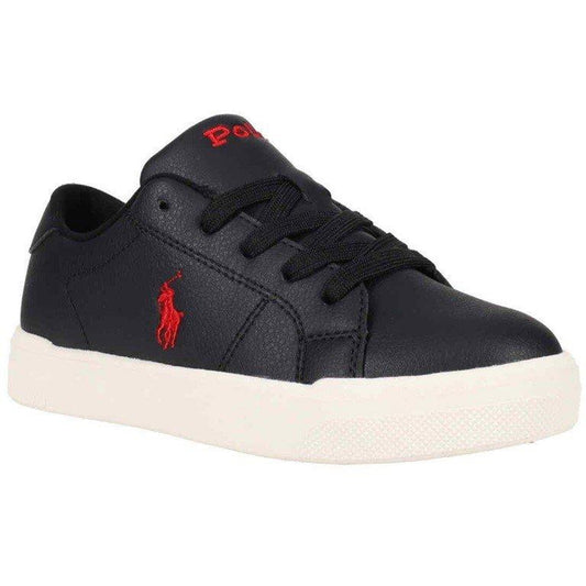Black-Red - Front - Ralph Lauren Childrens-Kids Sutton Ps Flat Trainers