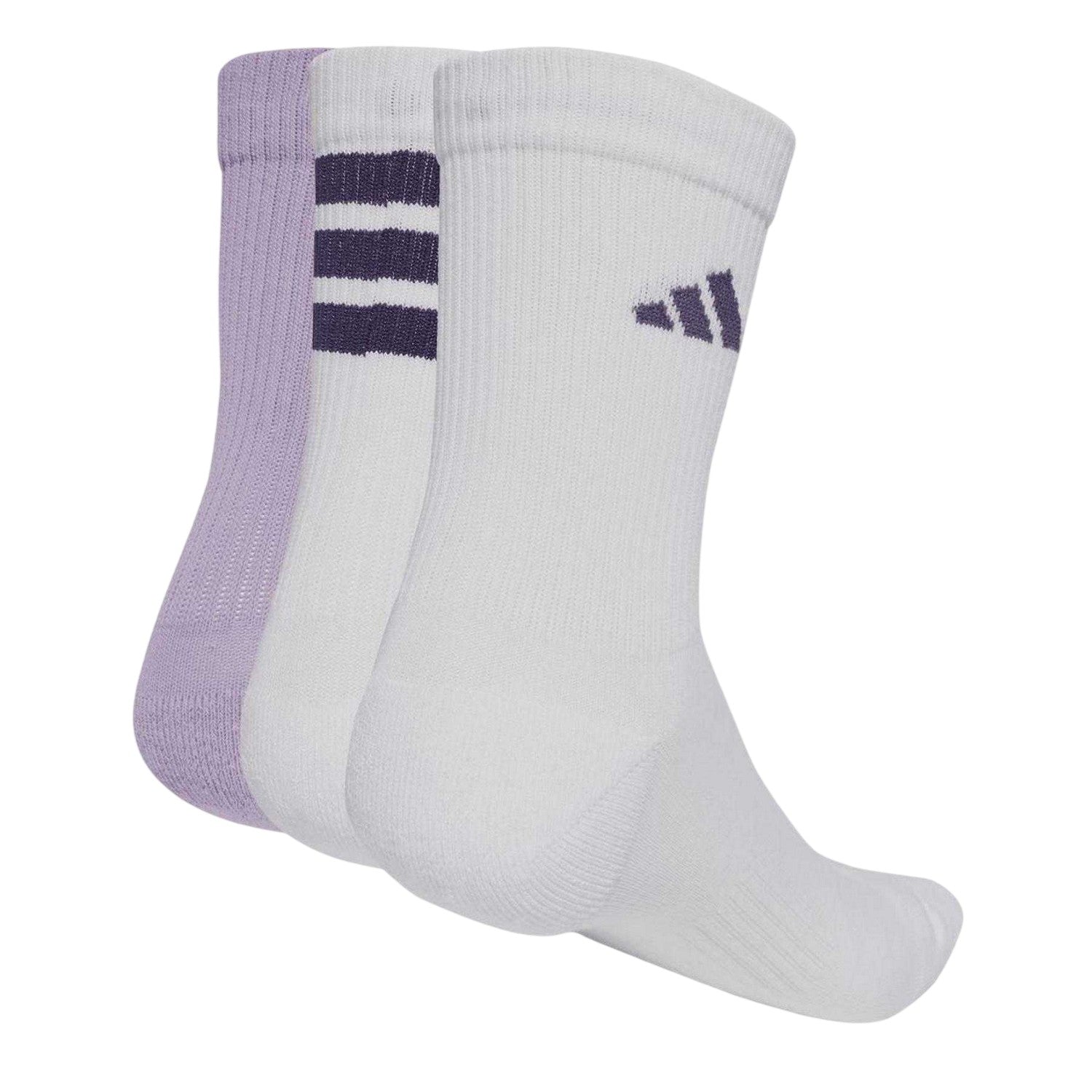 White - Back - Adidas Unisex Adult Logo Sports Socks (Pack of 3)