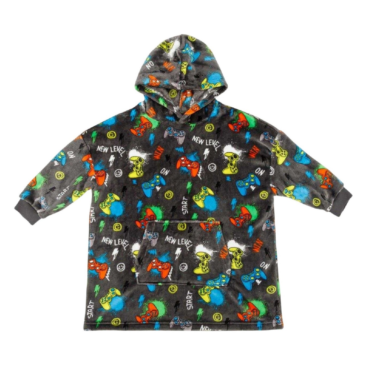 Multicoloured - Front - Star Boys Graphic Print Oversized Hoodie Blanket