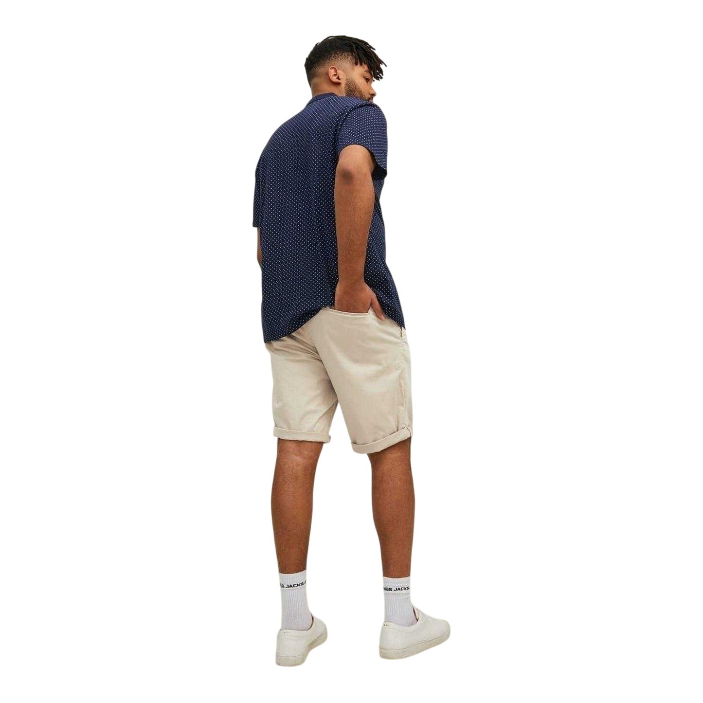 Oxford Tan - Back - Jack And Jones Mens Bowie Plus Chino Shorts