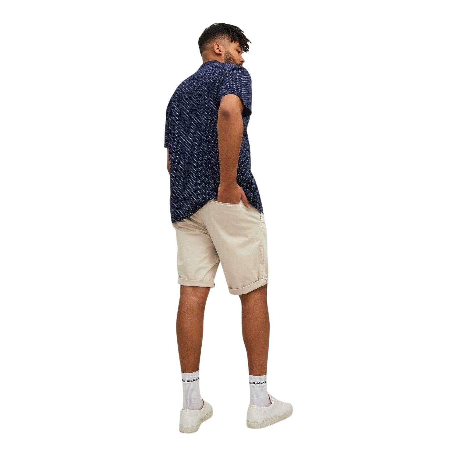 Oxford Tan - Back - Jack And Jones Mens Bowie Plus Chino Shorts