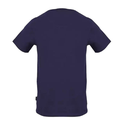 Navy - Back - Aquascutum Mens Lettering Logo T-Shirt