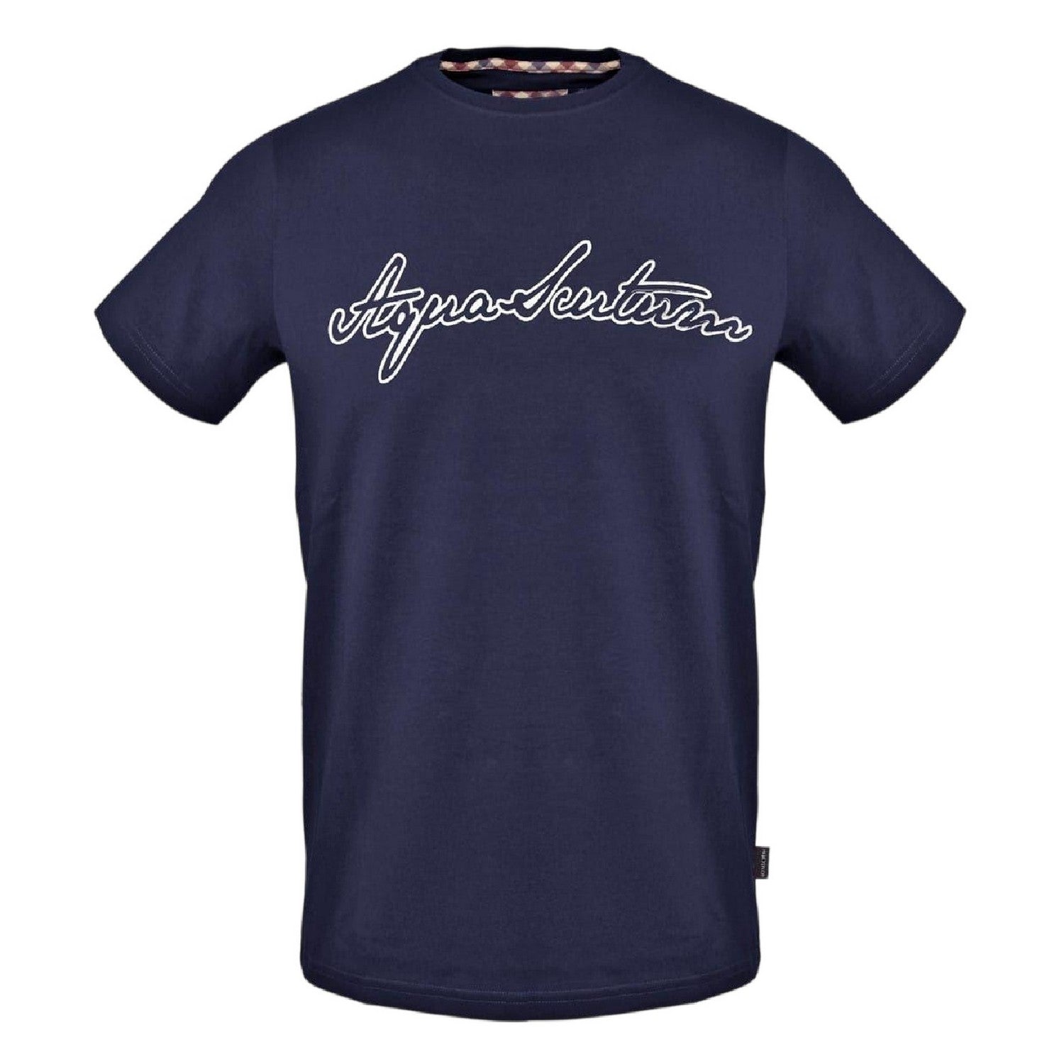 Navy - Front - Aquascutum Mens Lettering Logo T-Shirt