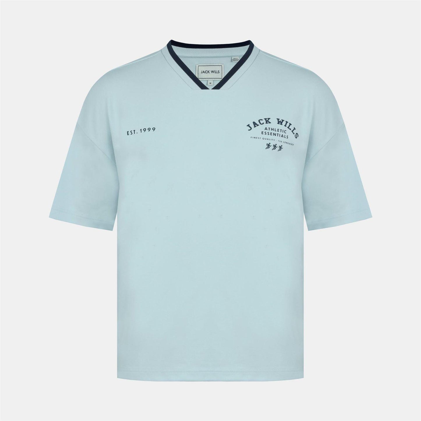 Baby Blue - Front - Jack Wills Mens V Neck T-Shirt