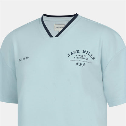 Baby Blue - Pack Shot - Jack Wills Mens V Neck T-Shirt