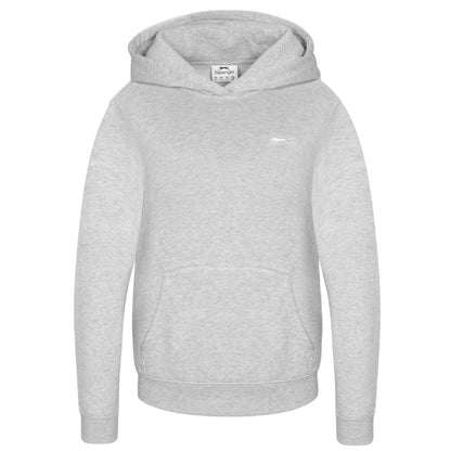 Ice Grey Marl - Front - Slazenger Womens-Ladies Logo Hoodie