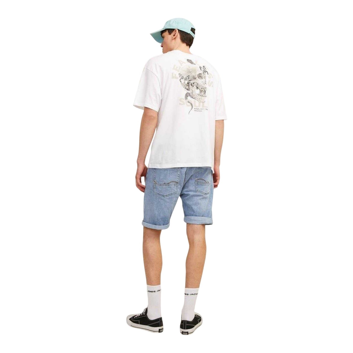 Blue Denim - Back - Jack And Jones Mens Chris Original Denim Jean Shorts
