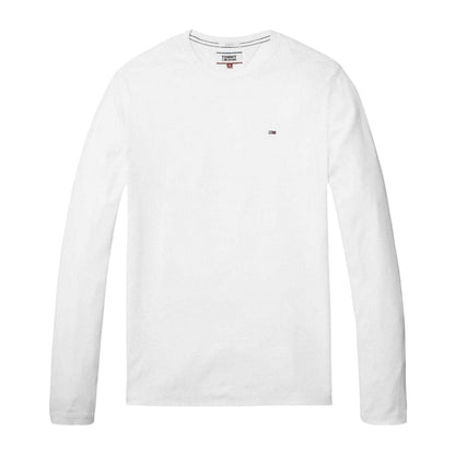White - Front - Tommy Jeans Mens Original Long-Sleeved T-Shirt