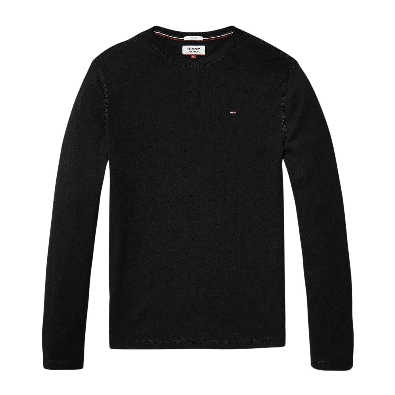 Black - Front - Tommy Jeans Mens Original Long-Sleeved T-Shirt