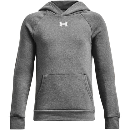 Light Grey Heather Marl - Front - Under Armour Boys Rival Fleece Overhead Raglan Hoodie